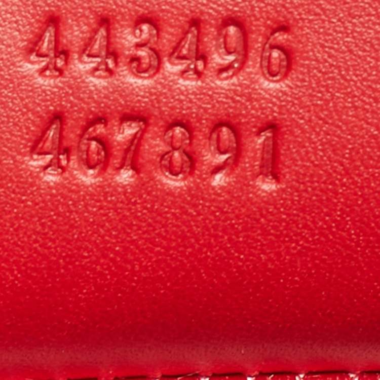 Pre Owned Gucci Embroidered GG Marmont Medium Red Matelassé Satin Shoulder Bag