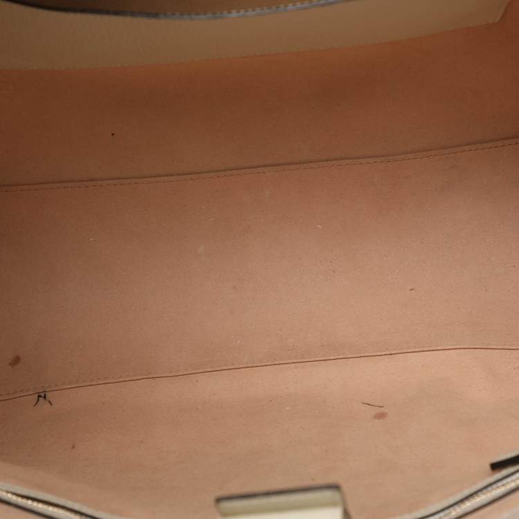 Pre Owned Gucci Ophidia Medium Blue/Beige GG Supreme Canvas and Leather Tote