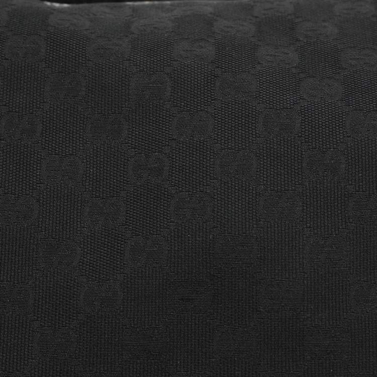 Pre Owned Gucci Black GG Canvas and Leather Shoulder Bag