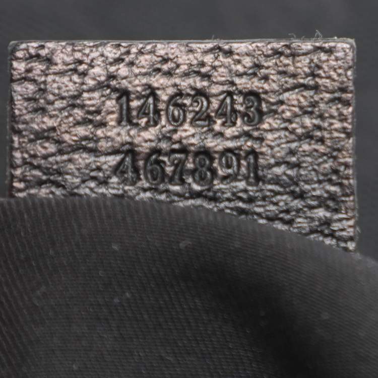 Pre Owned Gucci Black GG Canvas and Leather Shoulder Bag