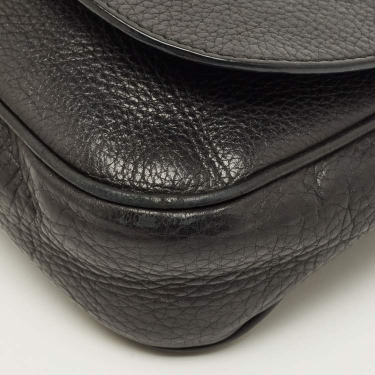 Pre Owned Gucci Soho Chain Flap Black Leather Crossbody Bag