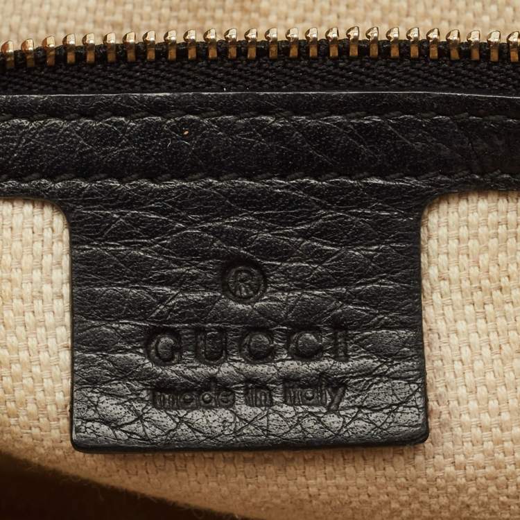 Pre Owned Gucci Soho Chain Flap Black Leather Crossbody Bag