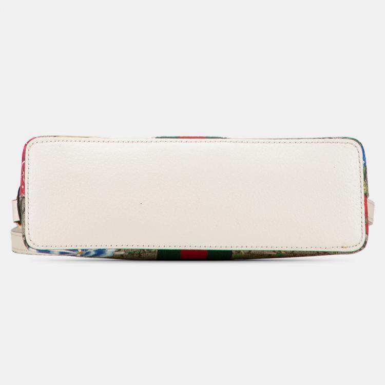 Pre Owned Gucci Brown Small GG Supreme Flora Ophidia Dome Crossbody