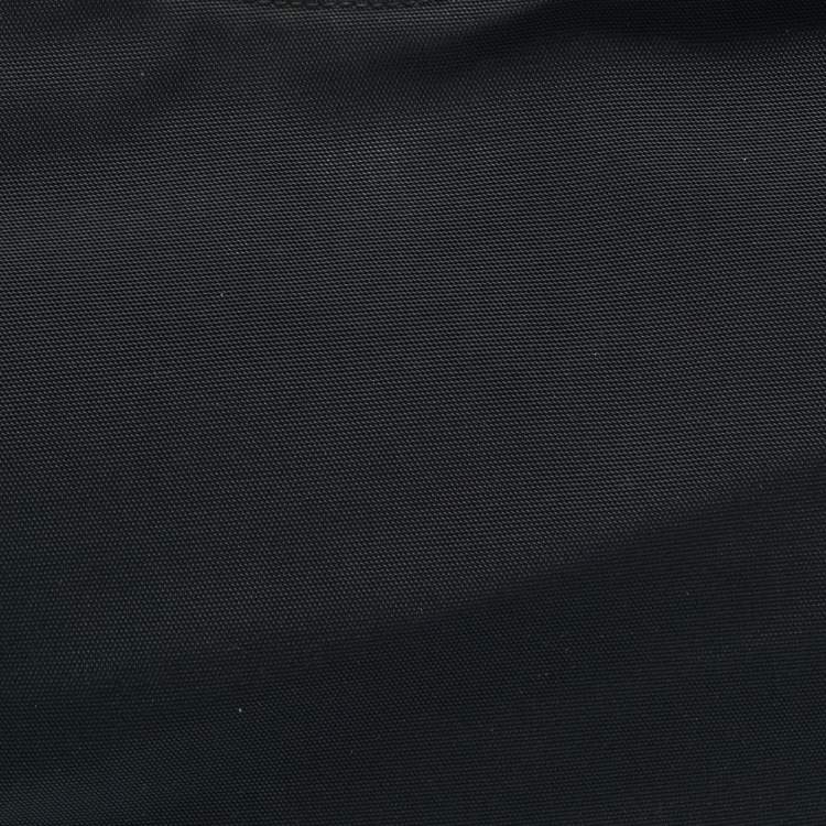 Pre Owned Gucci Bamboo Handle Black Nylon Tote