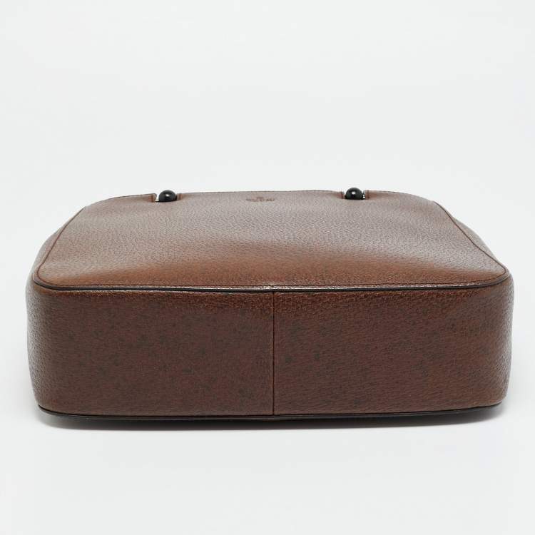 مملوكة مسبقًا Gucci Bamboo Handle Dark Brown Leather Tote