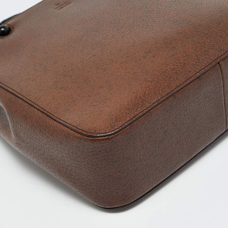 مملوكة مسبقًا Gucci Bamboo Handle Dark Brown Leather Tote