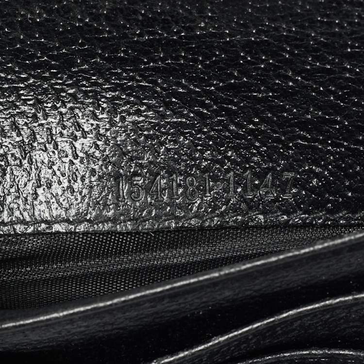 Pre Owned Gucci Boot Charm Black GG Canvas and Leather Flap Compact Wallet