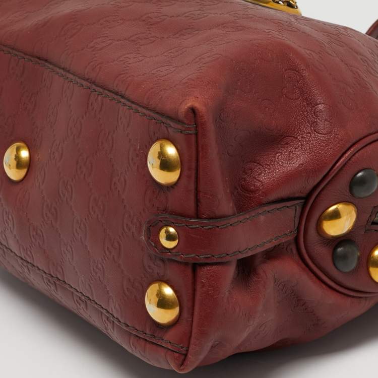 مملوكة مسبقًا حقيبة غوتشي بابوسكا كريست دوم كانفاس كريستال جي جي بني/بيج