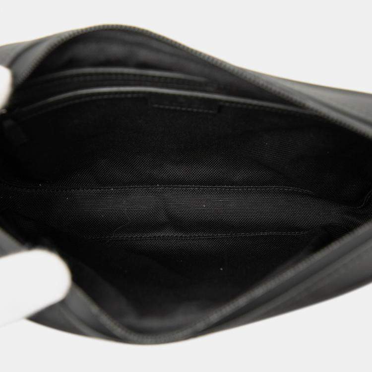 Pre Owned Gucci Black GG Rubber Effect Leather Crossbody