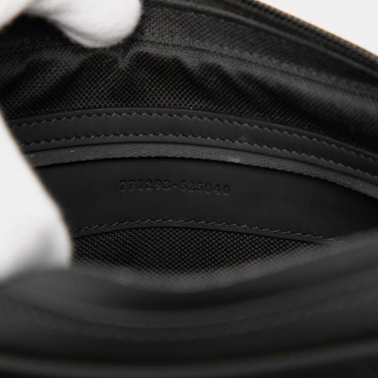 Pre Owned Gucci Black GG Rubber Effect Leather Crossbody