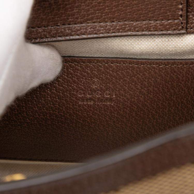 Pre Owned Gucci Brown Mini Jumbo GG Canvas Bamboo Diana Satchel