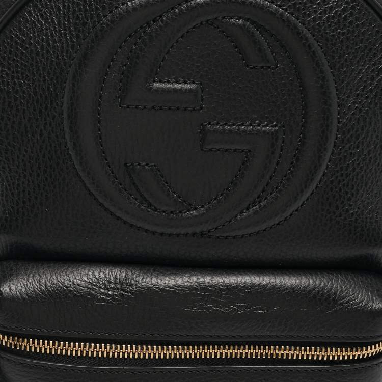 Pre Owned حقيبة ظهر غوتشي سوهو سلسلة جلد سوداء