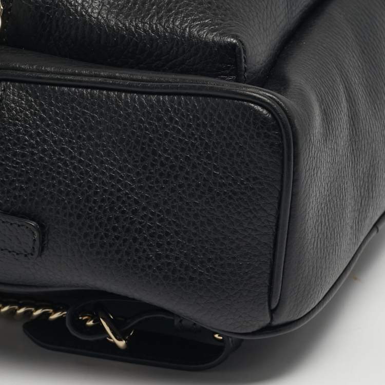 Pre Owned حقيبة ظهر غوتشي سوهو سلسلة جلد سوداء