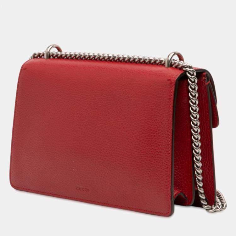 Pre Owned Gucci Red Small Leather Dionysus Shoulder Bag