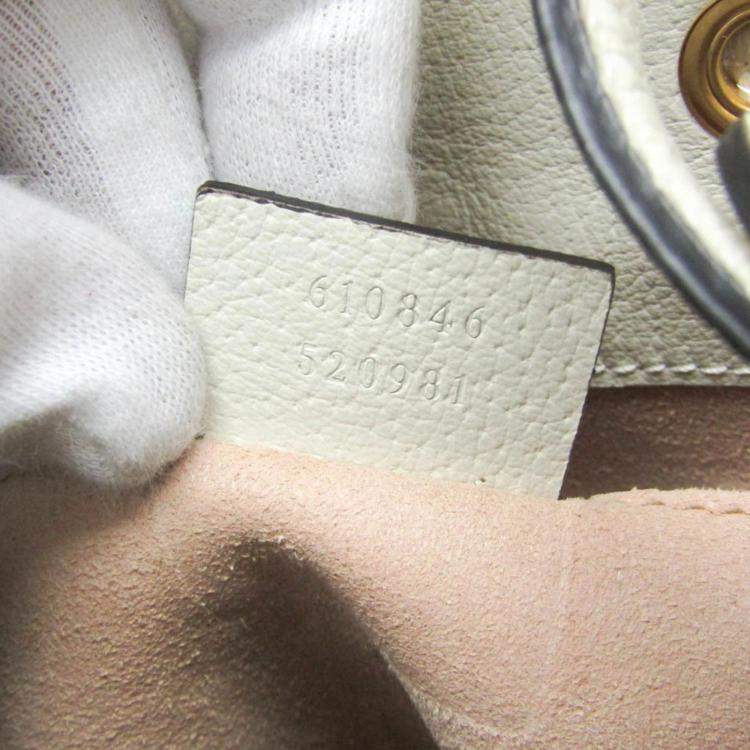 Pre Owned Gucci Ophidia Small White Leather Shoulder Bag