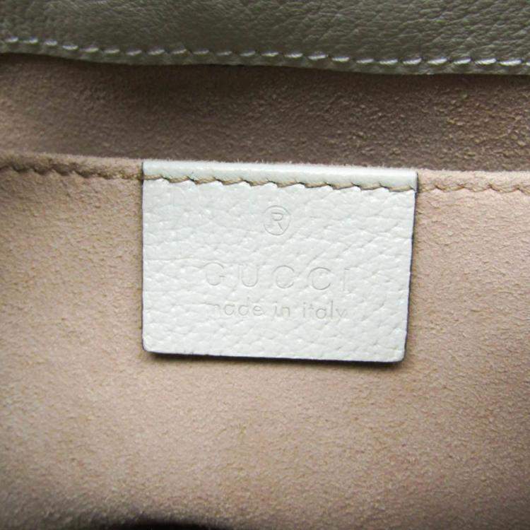 Pre Owned Gucci Ophidia Small White Leather Shoulder Bag