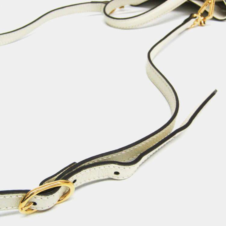 Pre Owned Gucci Ophidia Small White Leather Shoulder Bag