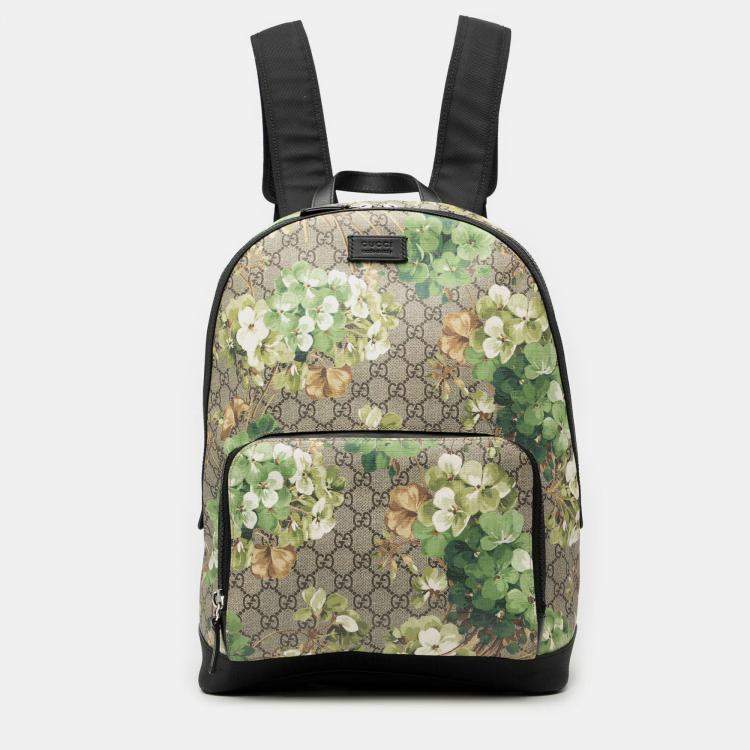 Pre Owned Gucci Brown Medium GG Supreme Blooms Eden Backpack