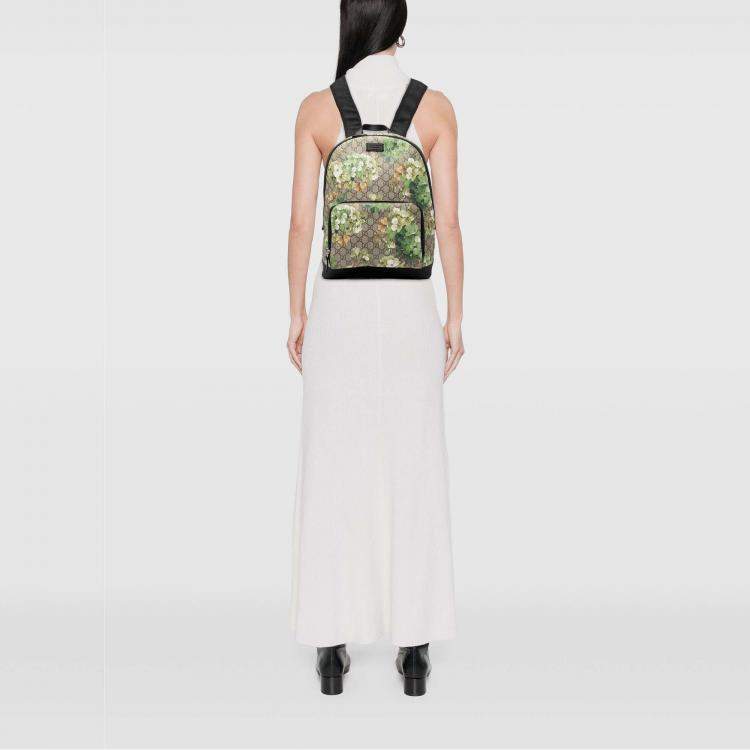 Pre Owned Gucci Brown Medium GG Supreme Blooms Eden Backpack