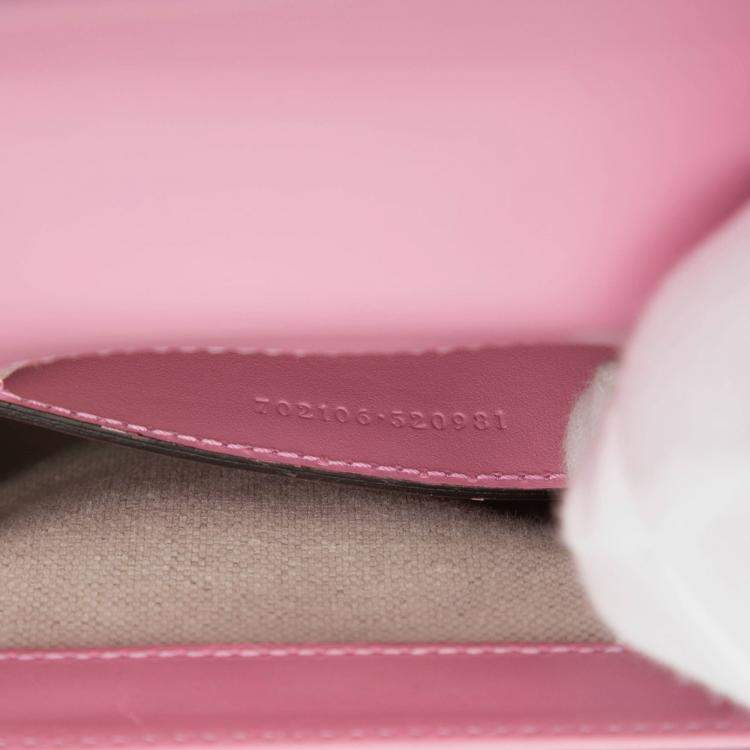 Pre Owned Gucci Pink Mini Calfskin Bamboo Top Handle Bag