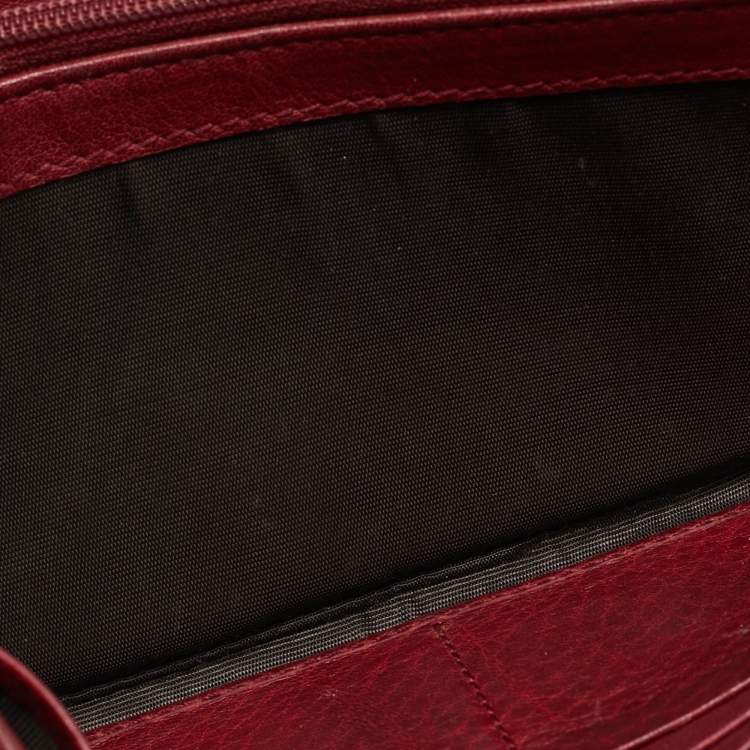 Pre Owned Gucci Sukey Burgundy Guccissima Leather Continental Wallet