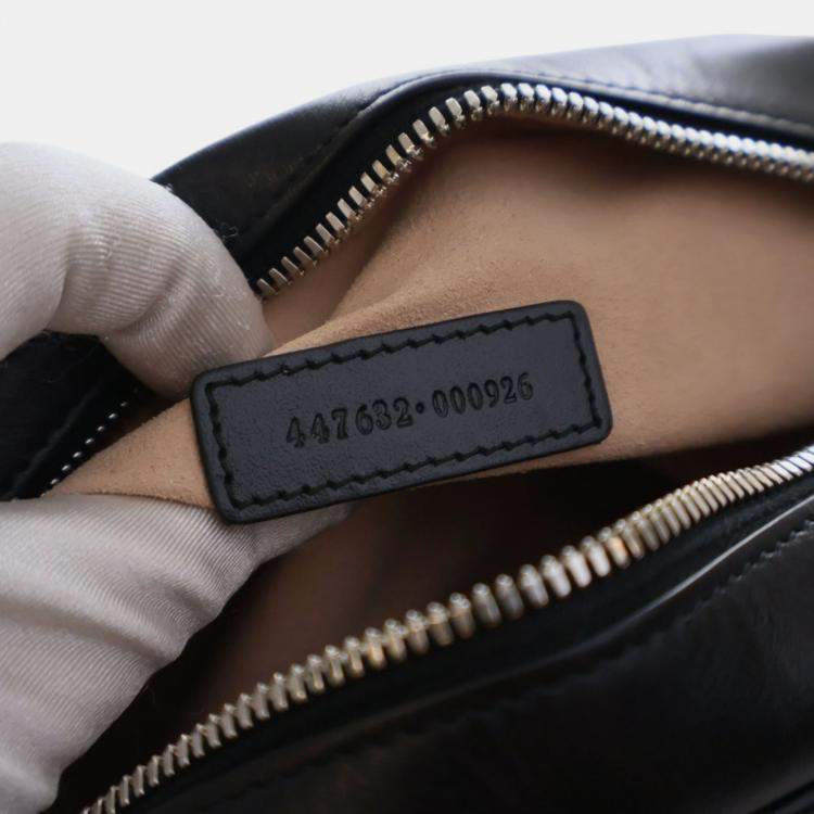 Pre Owned Gucci Black Small GG Marmont Matelasse Leather Aria Crossbody