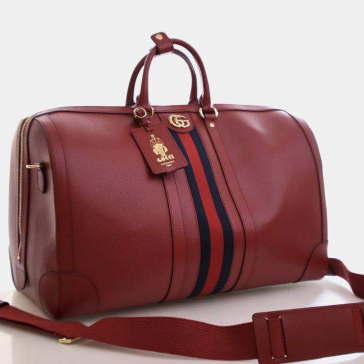 Pre Owned Gucci Large Calfskin Savoy Duffle