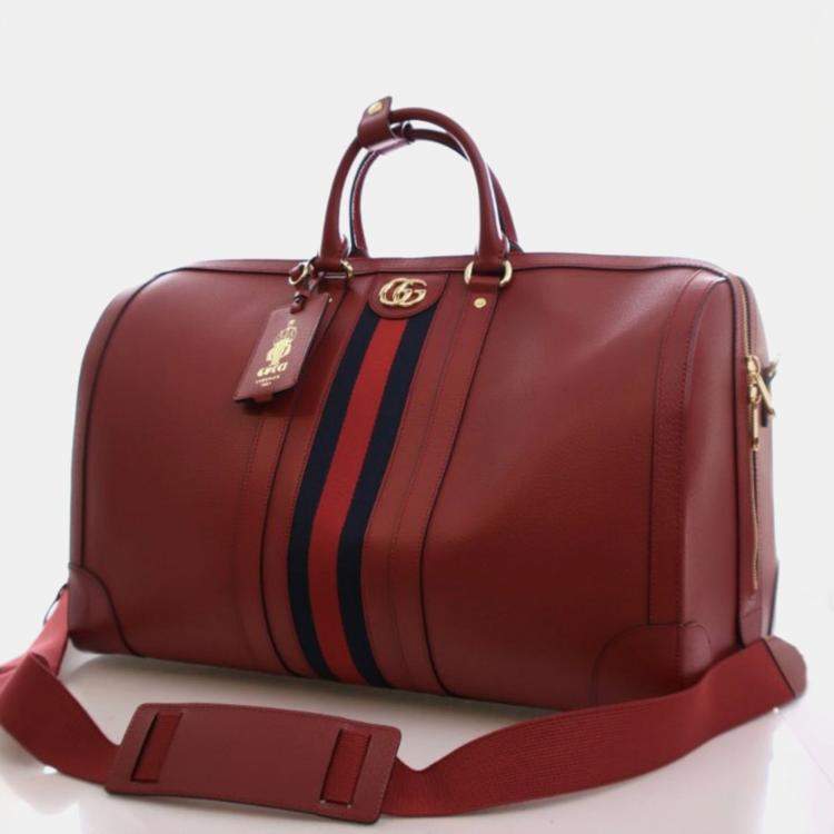 Pre Owned Gucci Large Calfskin Savoy Duffle