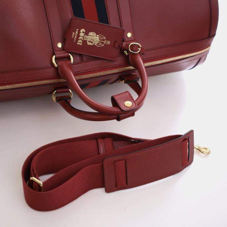 Pre Owned Gucci Large Calfskin Savoy Duffle