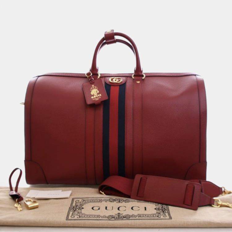 Pre Owned Gucci Large Calfskin Savoy Duffle