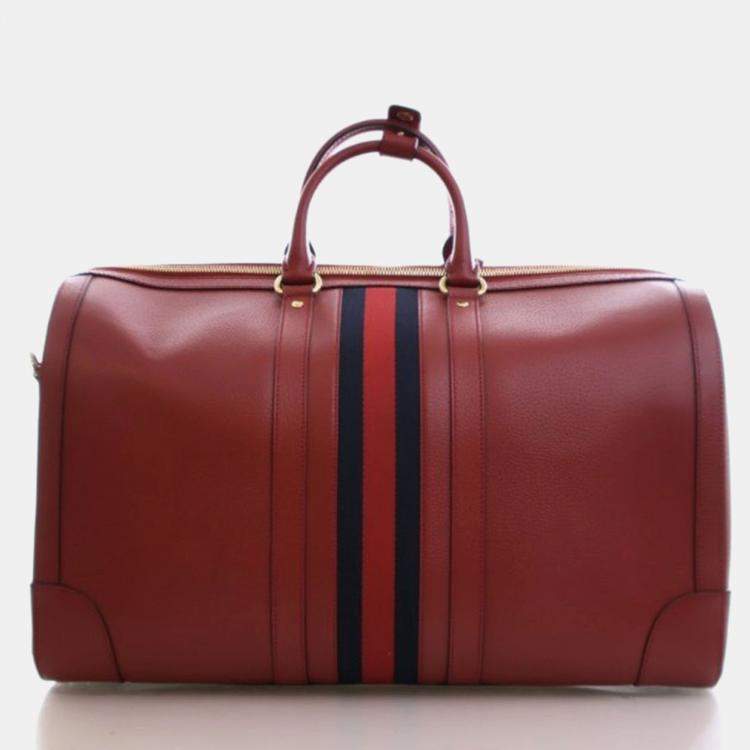 Pre Owned Gucci Large Calfskin Savoy Duffle