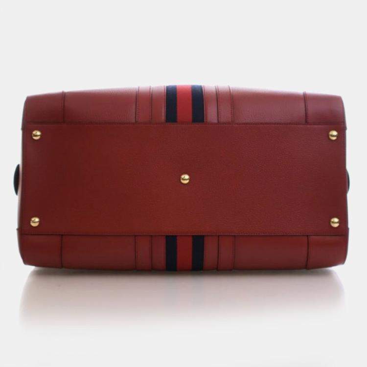 Pre Owned Gucci Large Calfskin Savoy Duffle