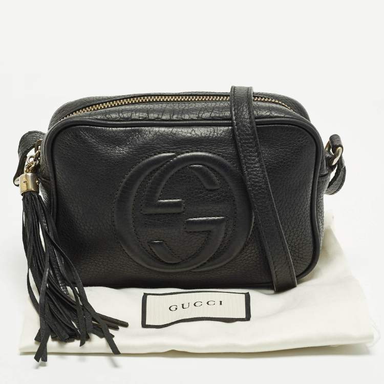 Pre Owned Gucci Soho Disco Small Black Leather Crossbody Bag