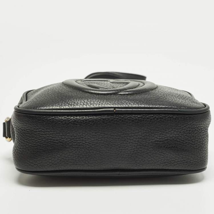 Pre Owned Gucci Soho Disco Small Black Leather Crossbody Bag