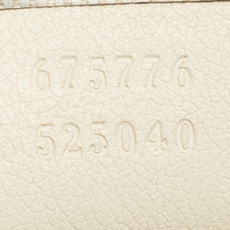 Pre Owned Gucci White GG Star Leather Camera Shoulder Bag