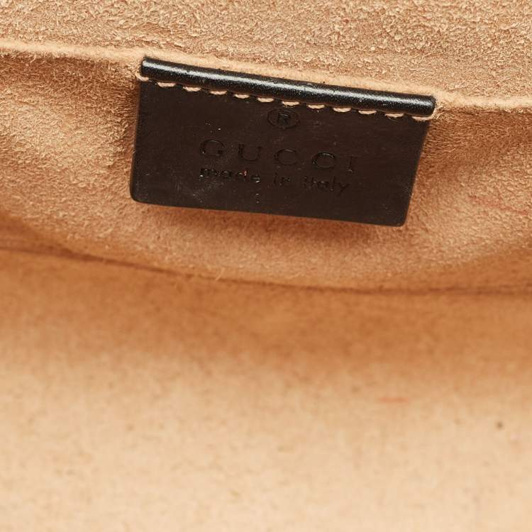 Pre Owned Gucci Padlock Small Black Guccissima Leather Shoulder Bag