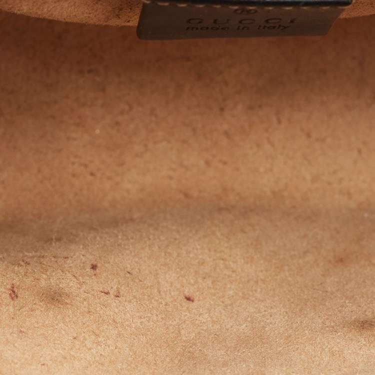 Pre Owned Gucci Padlock Small Black Guccissima Leather Shoulder Bag