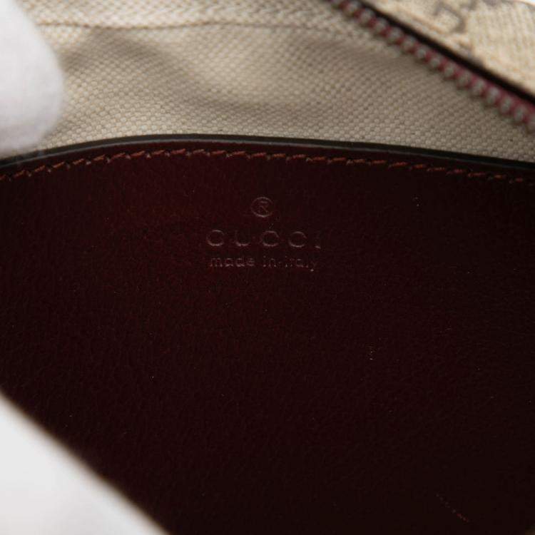 Pre Owned Gucci Red Small Quilted Mini GG Canvas and GG Supreme Double G Crossbody