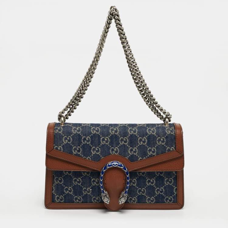 Pre Owned Gucci Dionysus Small Blue/Brown GG Denim Shoulder Bag