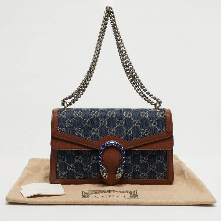 Pre Owned Gucci Dionysus Small Blue/Brown GG Denim Shoulder Bag