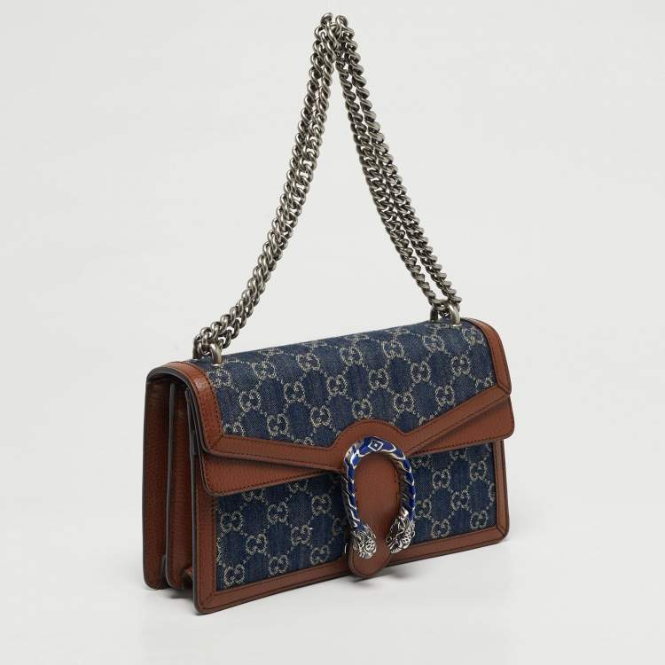 Pre Owned Gucci Dionysus Small Blue/Brown GG Denim Shoulder Bag