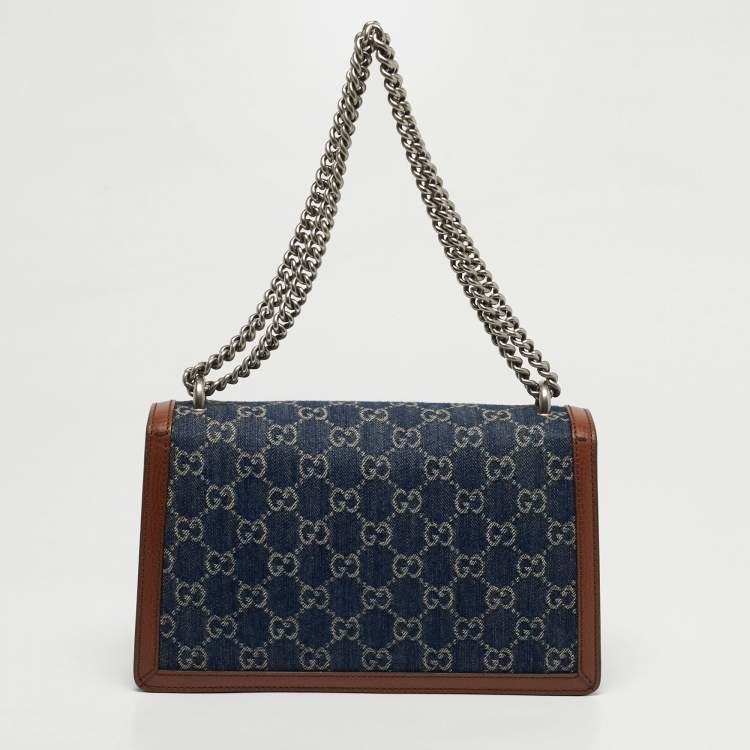 Pre Owned Gucci Dionysus Small Blue/Brown GG Denim Shoulder Bag