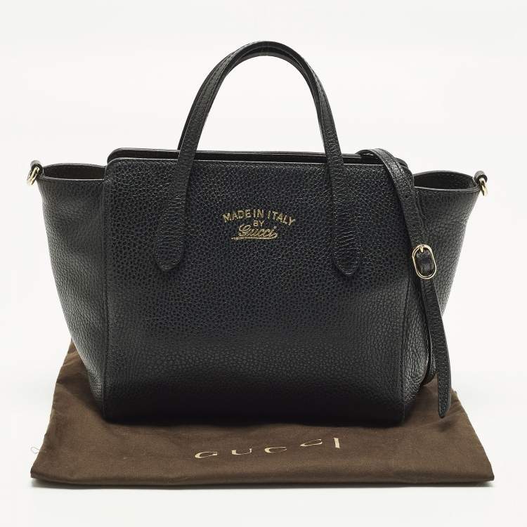 Pre Owned Gucci Swing Mini Black Leather Tote