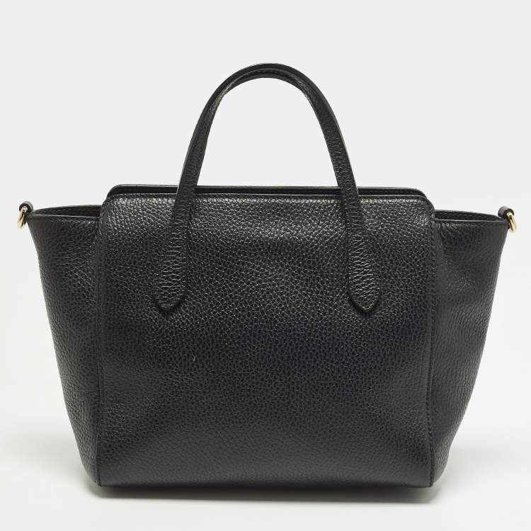 Pre Owned Gucci Swing Mini Black Leather Tote