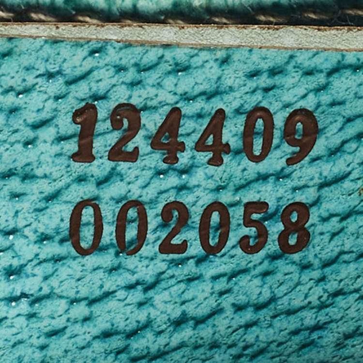 Pre Owned Gucci Jackie Turquoise Blue/Beige GG Canvas and Leather Tote