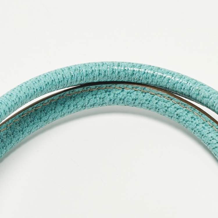 Pre Owned Gucci Jackie Turquoise Blue/Beige GG Canvas and Leather Tote