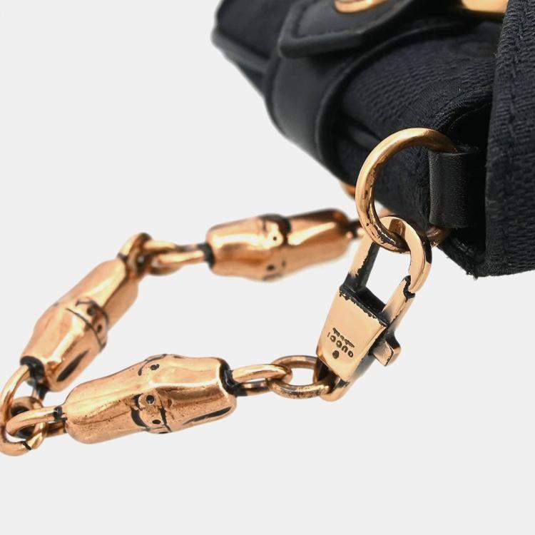 Pre Owned Gucci GG Black Canvas Shoulder Bag