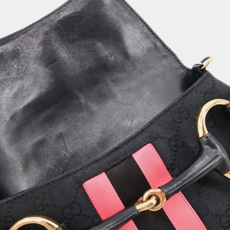 Pre Owned Gucci GG Black Canvas Shoulder Bag