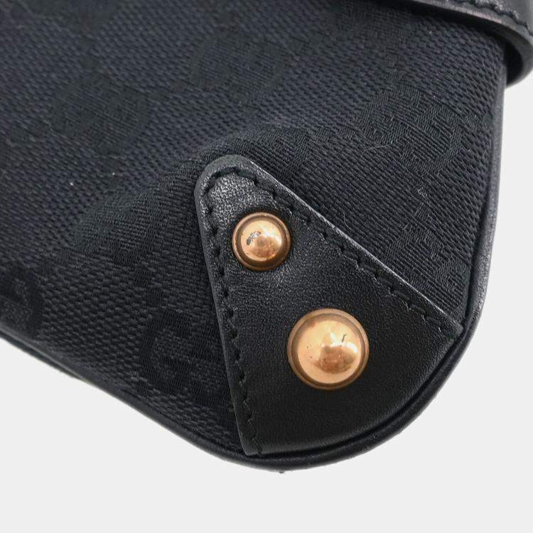 Pre Owned Gucci GG Black Canvas Shoulder Bag