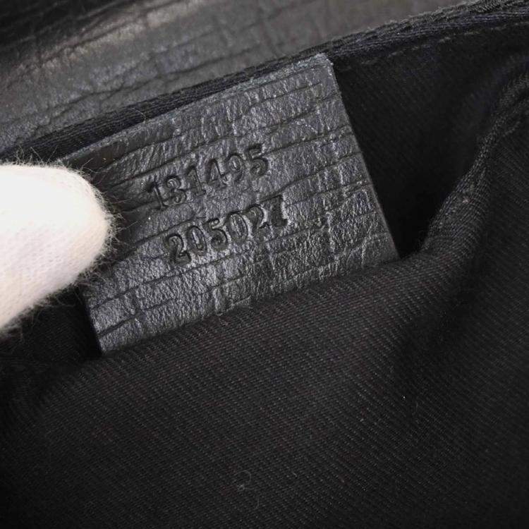 Pre Owned Gucci GG Horsebit Black GG Supreme Canvas Shoulder Bag